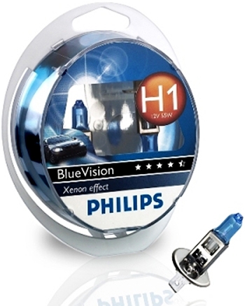 Галогенные лампы Philips H1 Blue Vision (4000K) (2шт.)