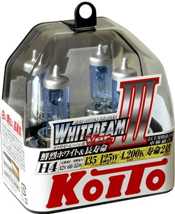 Галогенные лампы KOITO H4 WhiteBeam III (4200K) P0754W