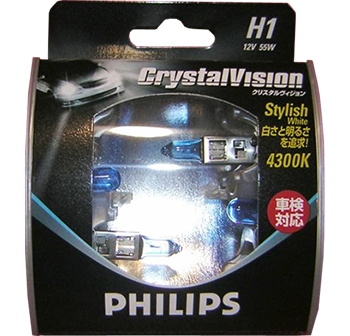 Галогенные лампы Philips H1 Crystal Vision (4300K) (2шт.)