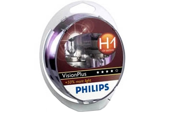 Галогенные лампы Philips H1 VisionPlus + 50% (2шт.)