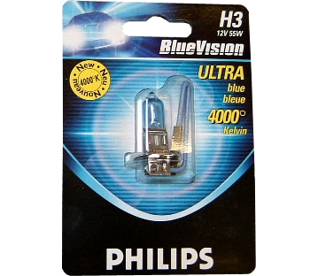 Галогенные лампы Philips H3 Blue Vision (4000K) (1шт.)