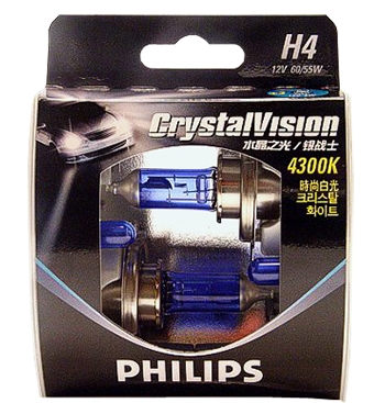 Галогенные лампы Philips H4 Crystal Vision (4300K) (2шт.)