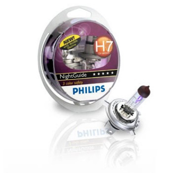 Галогенные лампы Philips H7 R NightGuide DoubleLife (три спектра) (2шт.)