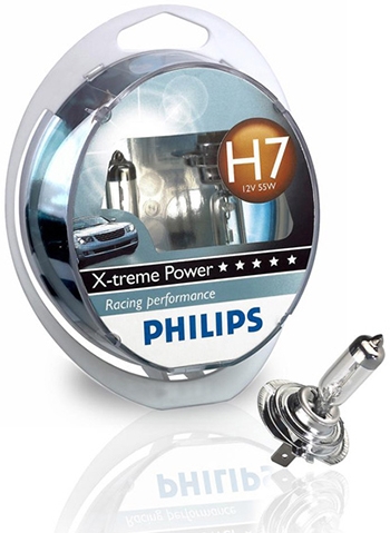 Галогенные лампы Philips H7 X-treme Power + 80% (2шт.)