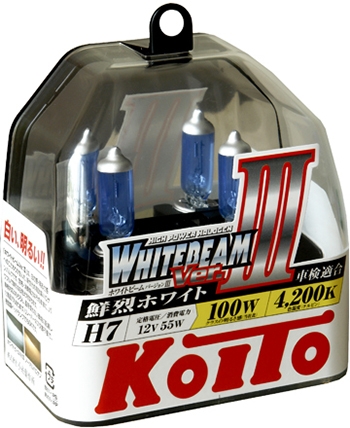 Галогенные лампы KOITO H7 WhiteBeam III (4200K) P0755W