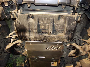 Защита картера TOYOTA FJ Cruiser на штатную защиту V-4,0 защита рулевых тяг сталь 3мм (2007-) (24.0856)